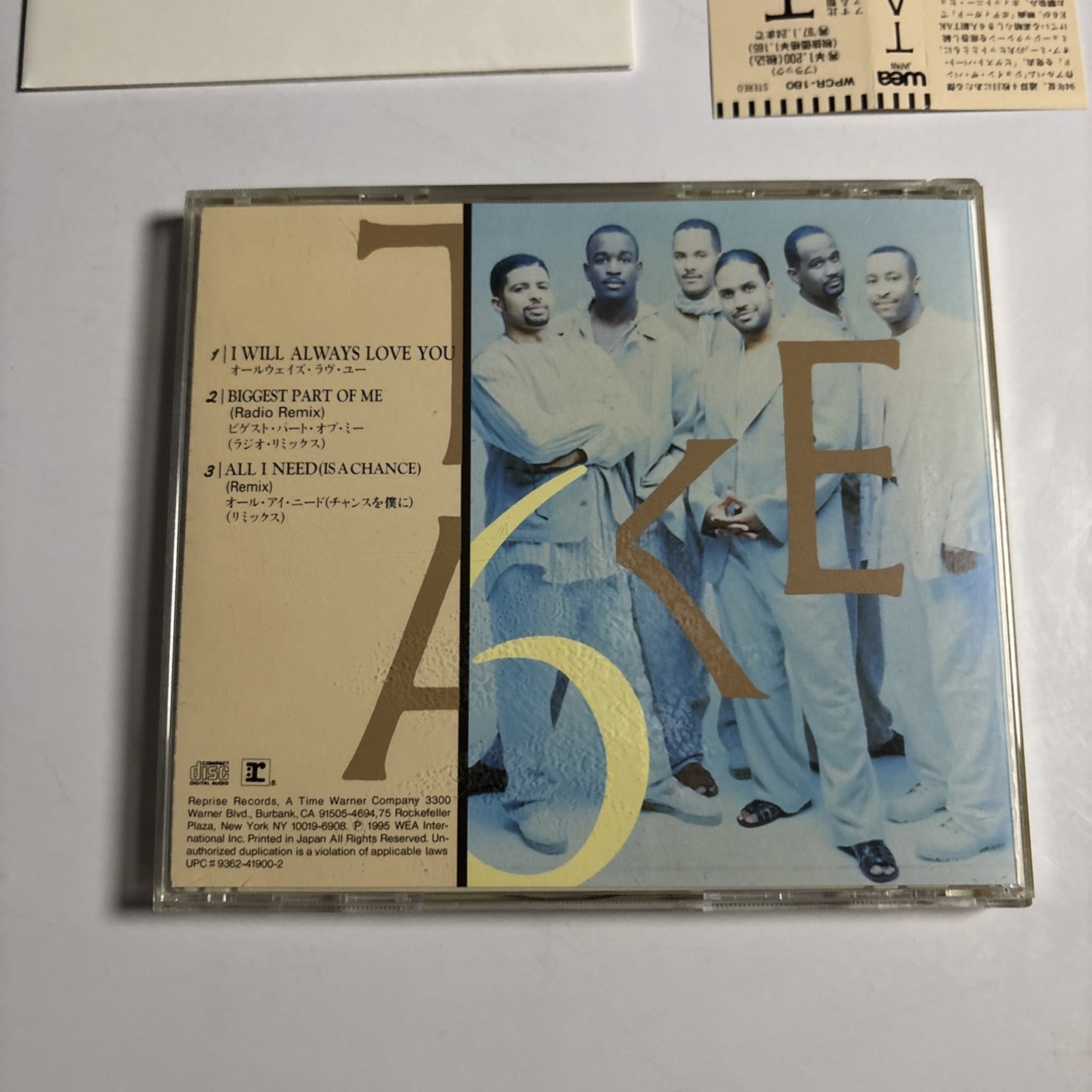 Take 6 – I Will Always Love You (CD, 1995) Japan obi WPCR 180