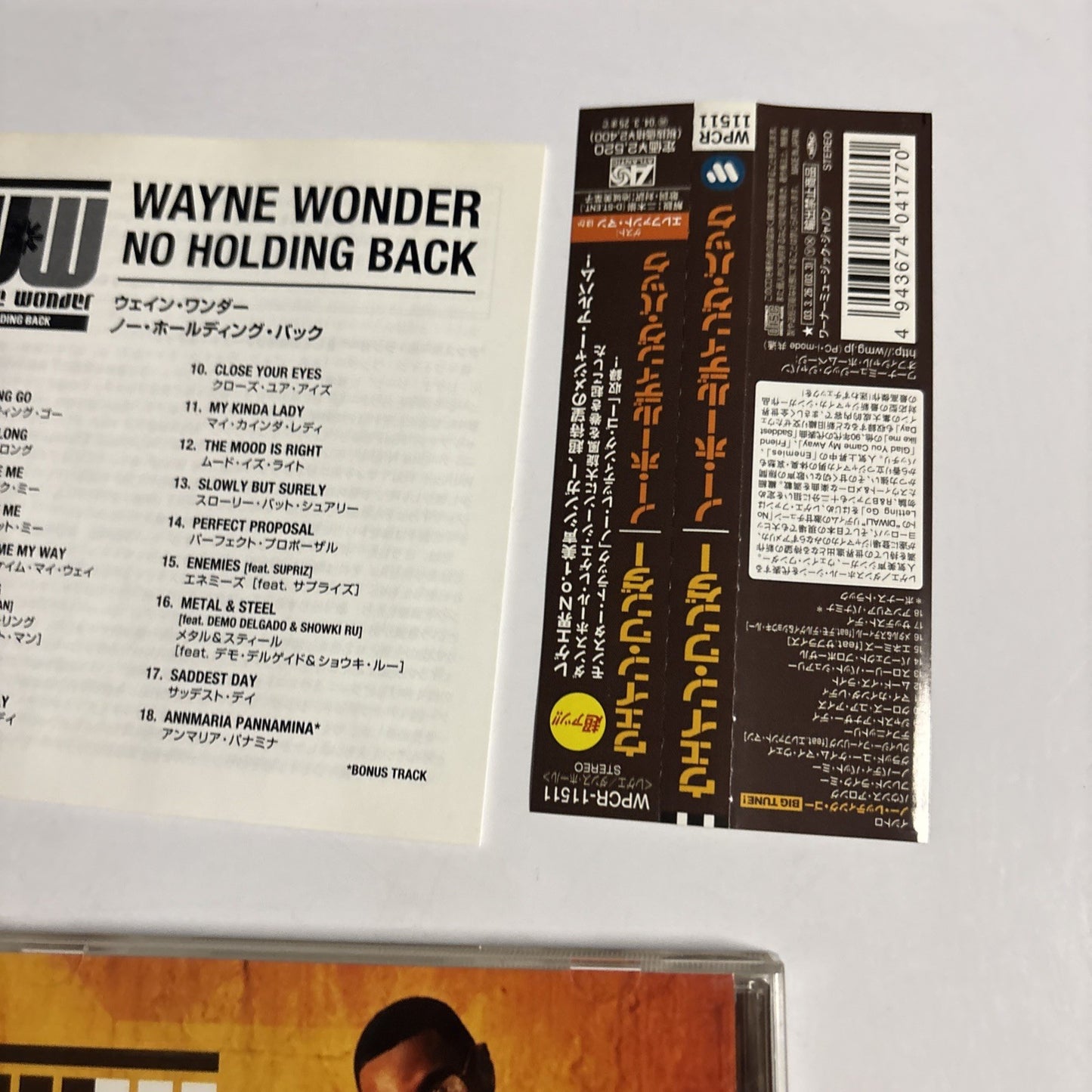 Wayne Wonder – No Holding Back (CD, 2003) Japan Bonus Track Obi WPCR-11511