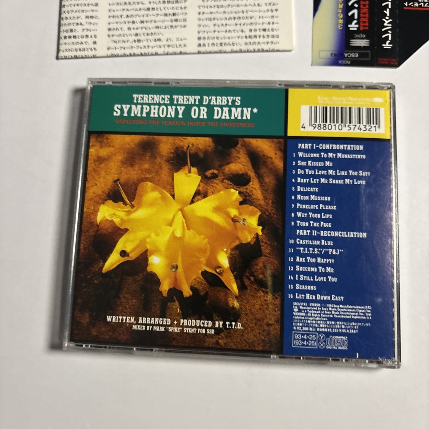 Terence Trent D'Arby's Symphony Or Damn (CD, 1993) Japan ESCA 5743 Obi