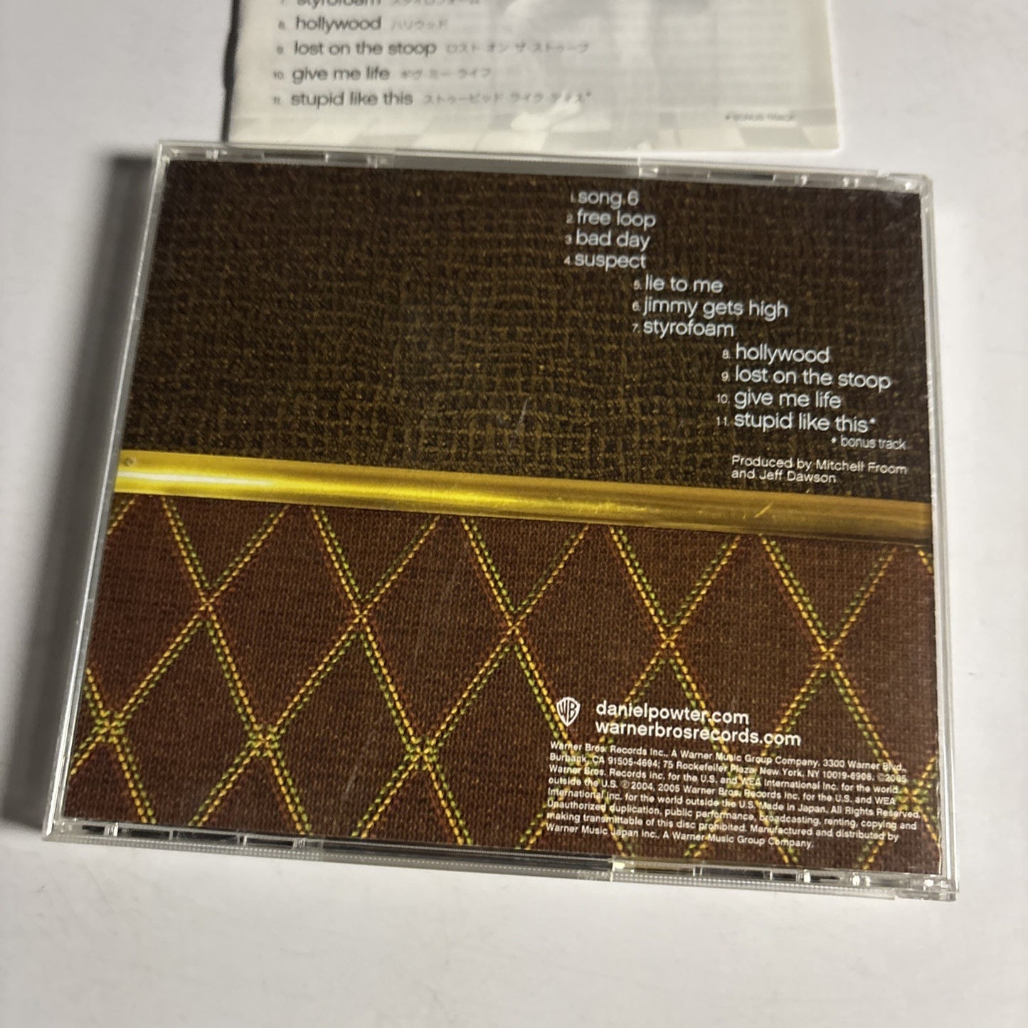 Daniel Powter – Daniel Powter (CD, 2006) Japan Bonus Track WPCR-12260