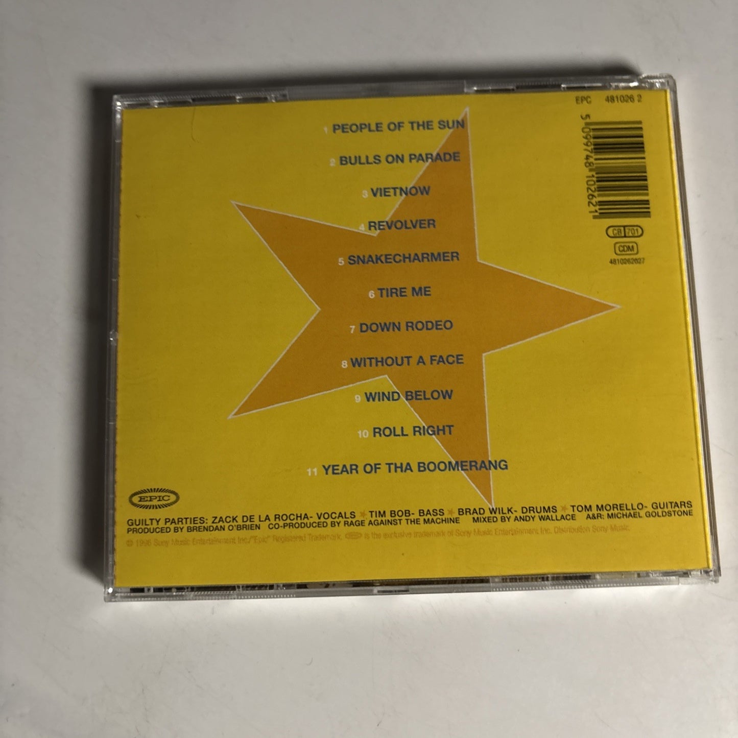 Rage Against The Machine – Evil Empire (CD, 1998) Europe 481026 2