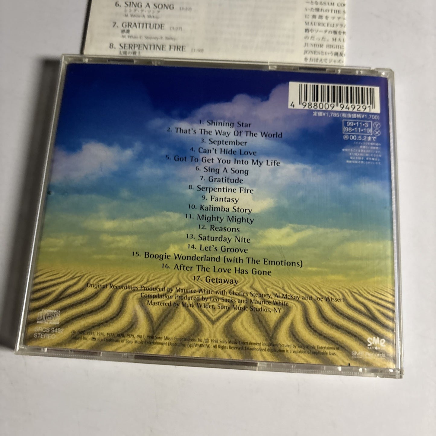 Earth, Wind & Fire – Greatest Hits (CD, 1999) Japan SRCS 9492