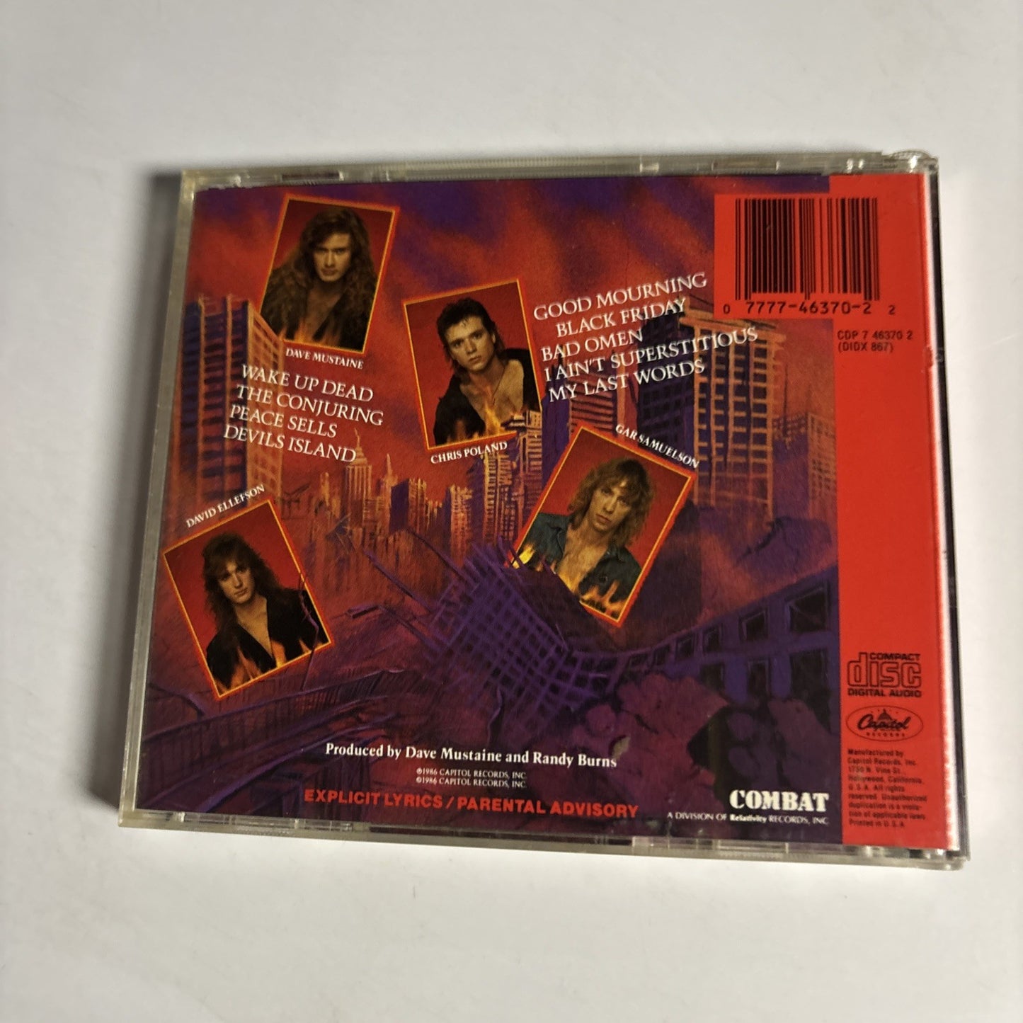 Megadeth – Peace Sells... But Who's Buying? (CD, 1987) US CDP 7 46370 2