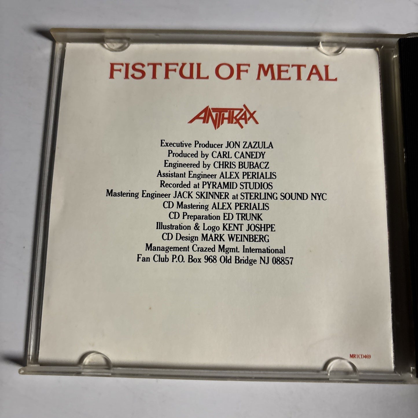 Anthrax – Fistful Of Metal (CD, 1987) US MR1CD469