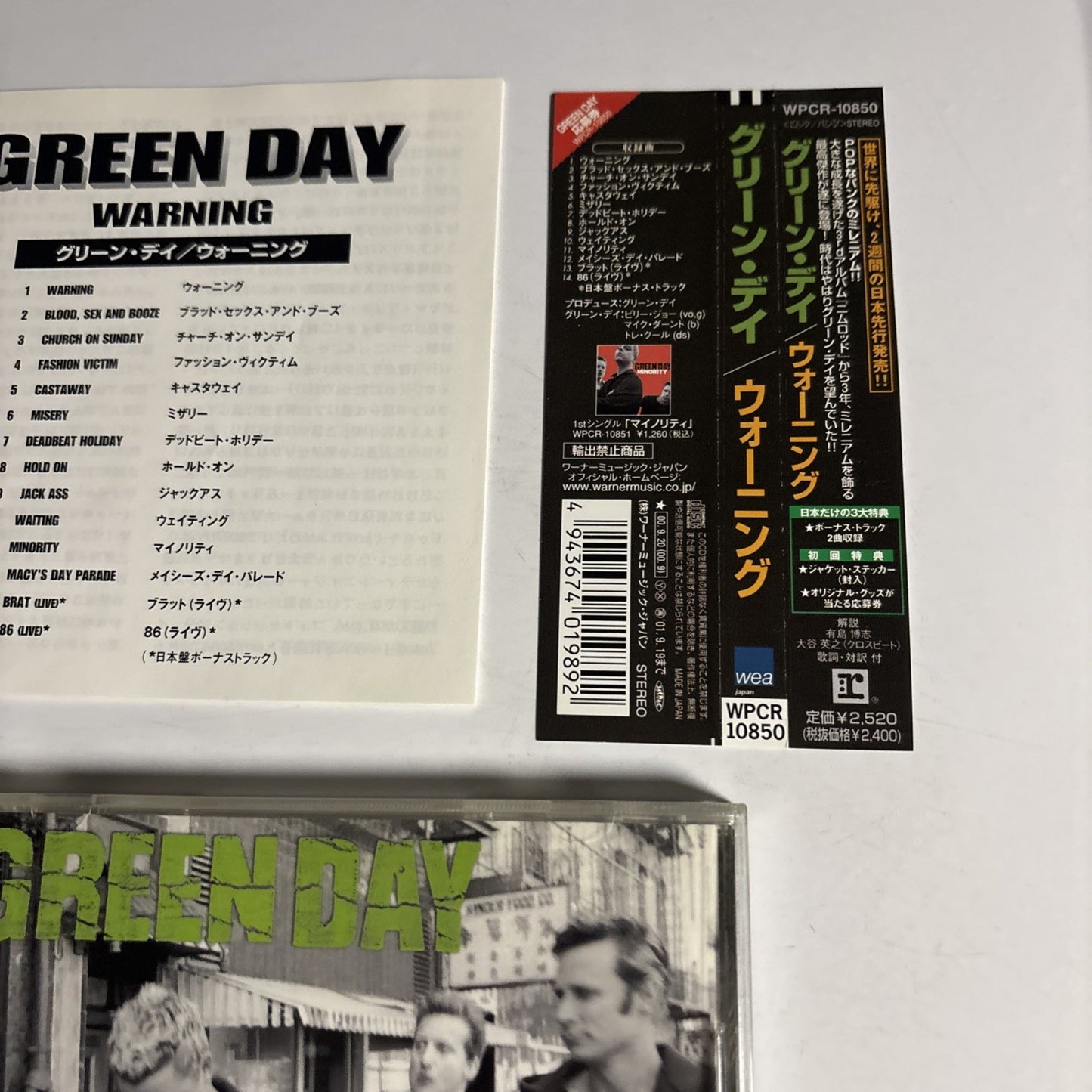 Green Day – Warning: (CD, 2000) Japan Bonus Track Obi WPCR-10850