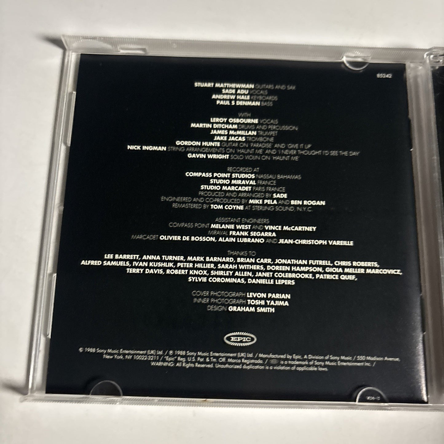 Sade – Stronger Than Pride (CD, 2000) US EK 85242