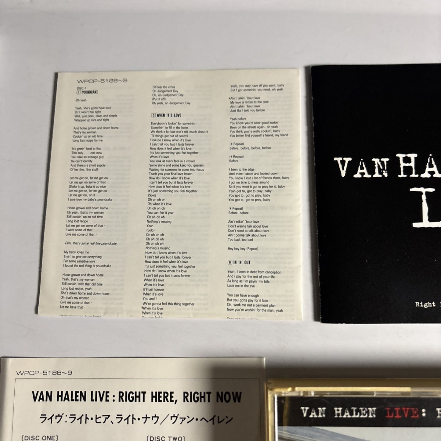 Van Halen – Live: Right Here, Right Now. (CD, 1993, 3-Disc) Japan WPCP-5188-9