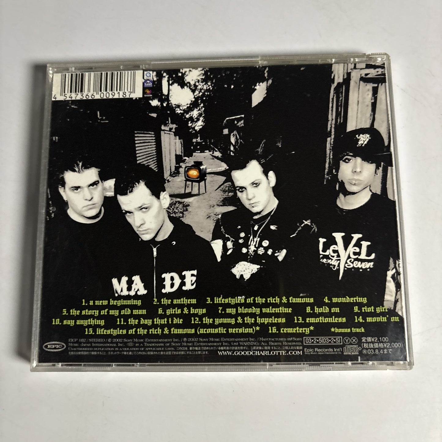 Good Charlotte – The Young And The Hopeless (CD 2003) Japan Bonus Track EICP 182