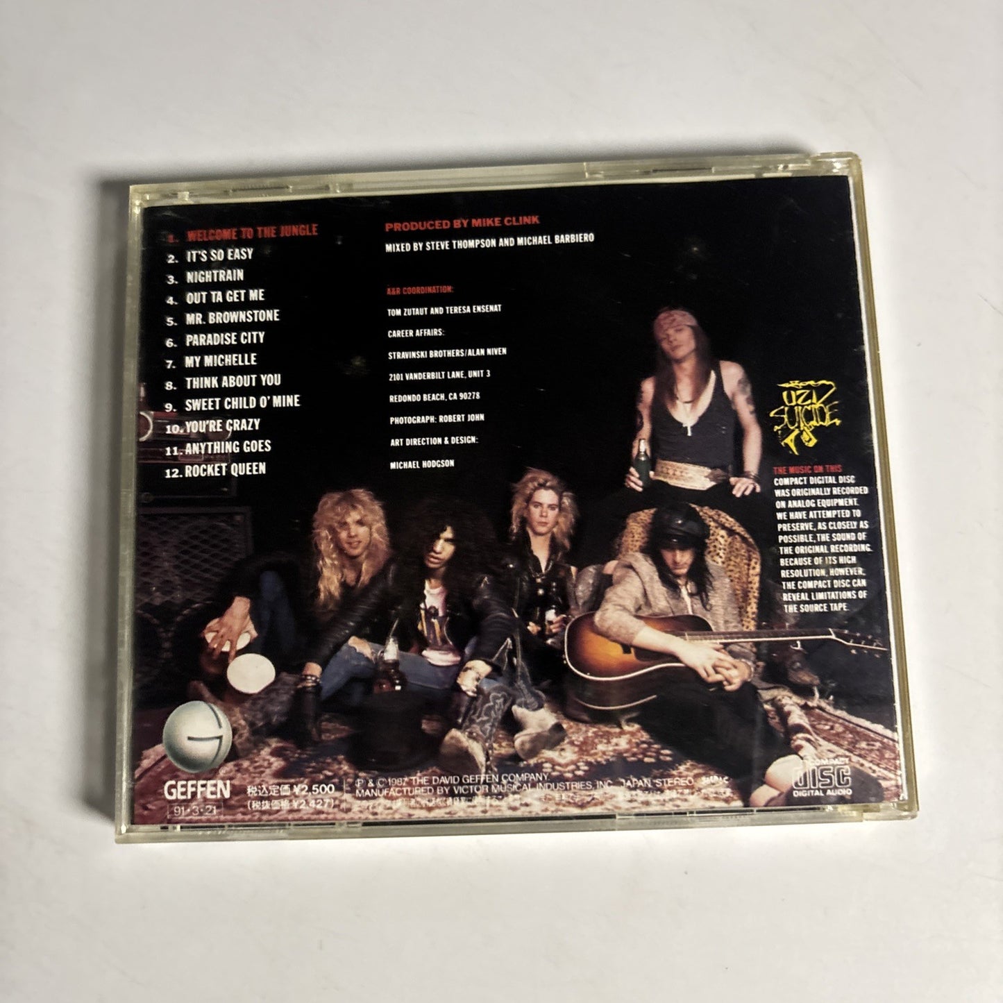 Guns N' Roses – Appetite For Destruction (CD, 1991)  Japan MVCG-12