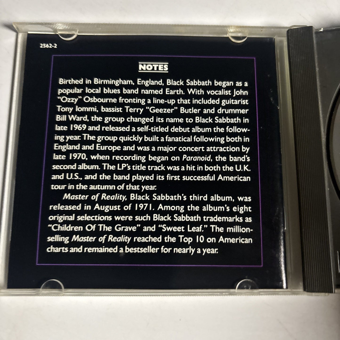 Black Sabbath – Master Of Reality (CD, 1987) US 2562-2