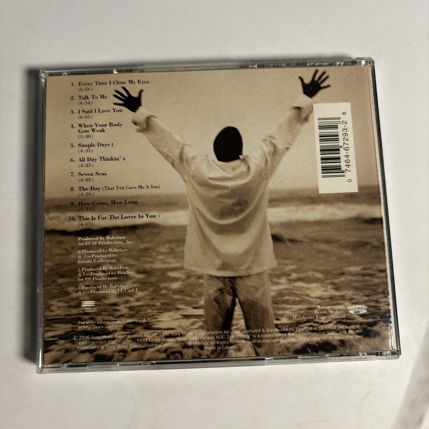 Babyface – The Day (CD, 1996)  US EK 67293