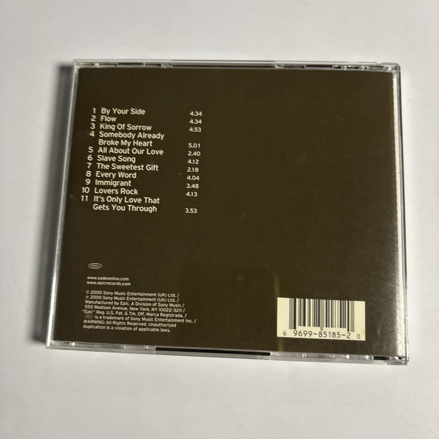 Sade – Lovers Rock (CD, 2000) US EK 85185