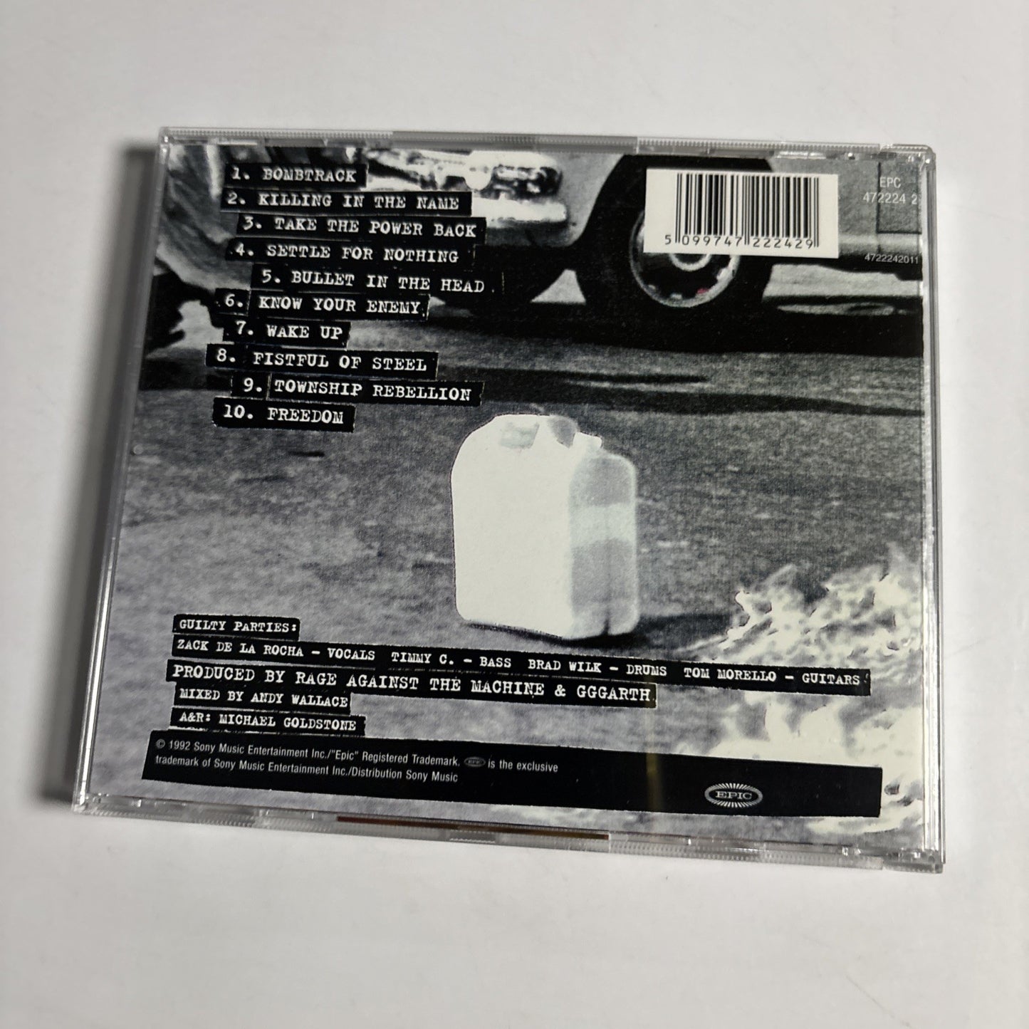 Rage Against The Machine – Rage Against The Machine (CD, 1992) Europe 472224 2