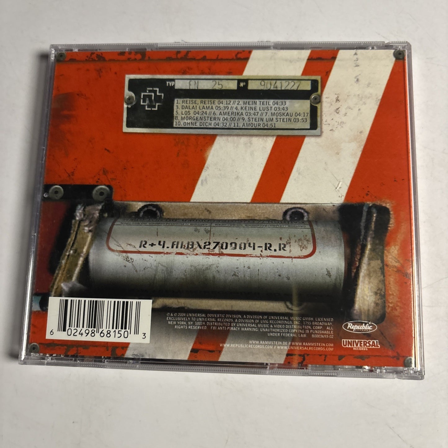 Rammstein – Reise, Reise (CD, 2004) US B0003693-02