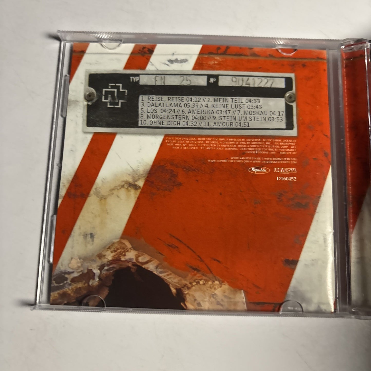 Rammstein – Reise, Reise (CD, 2004) US B0003693-02