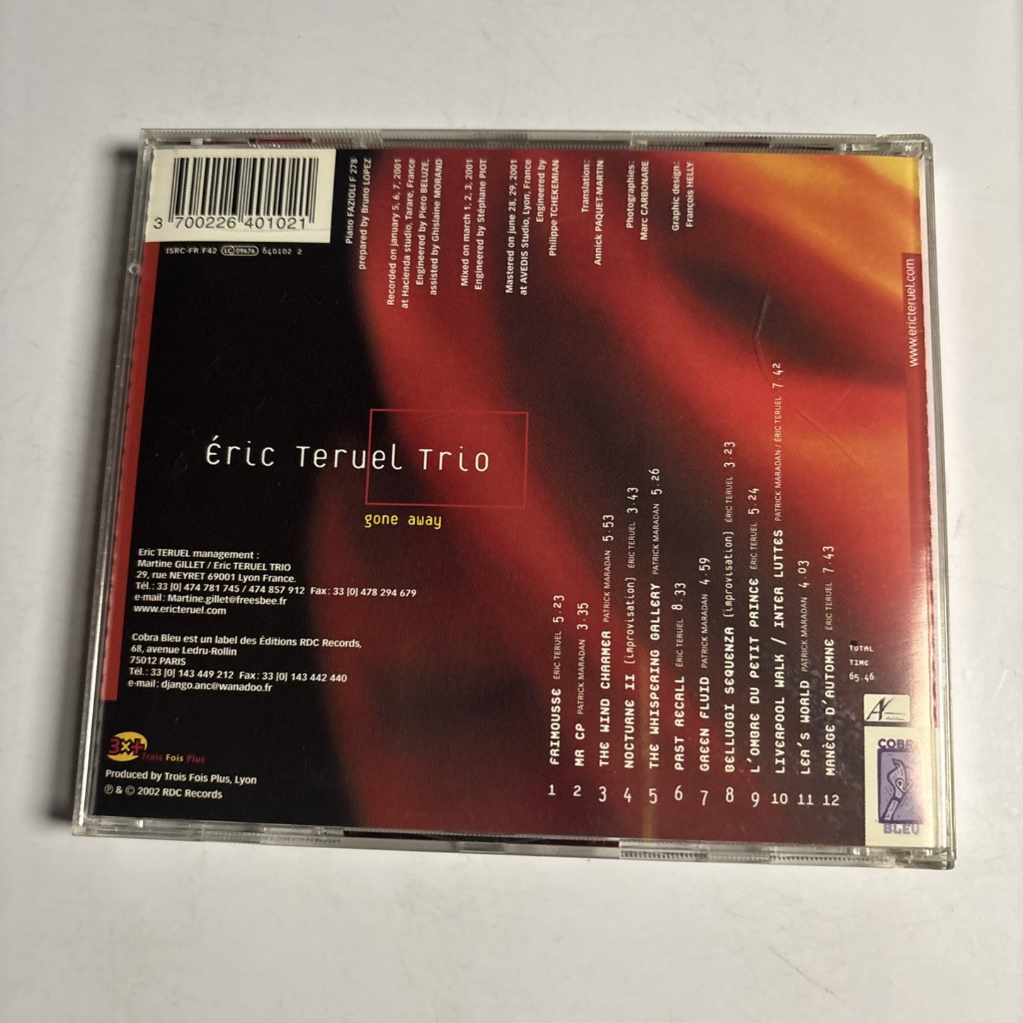 Eric Teruel Trio – Gone Away (CD, 2002) France 640102 2