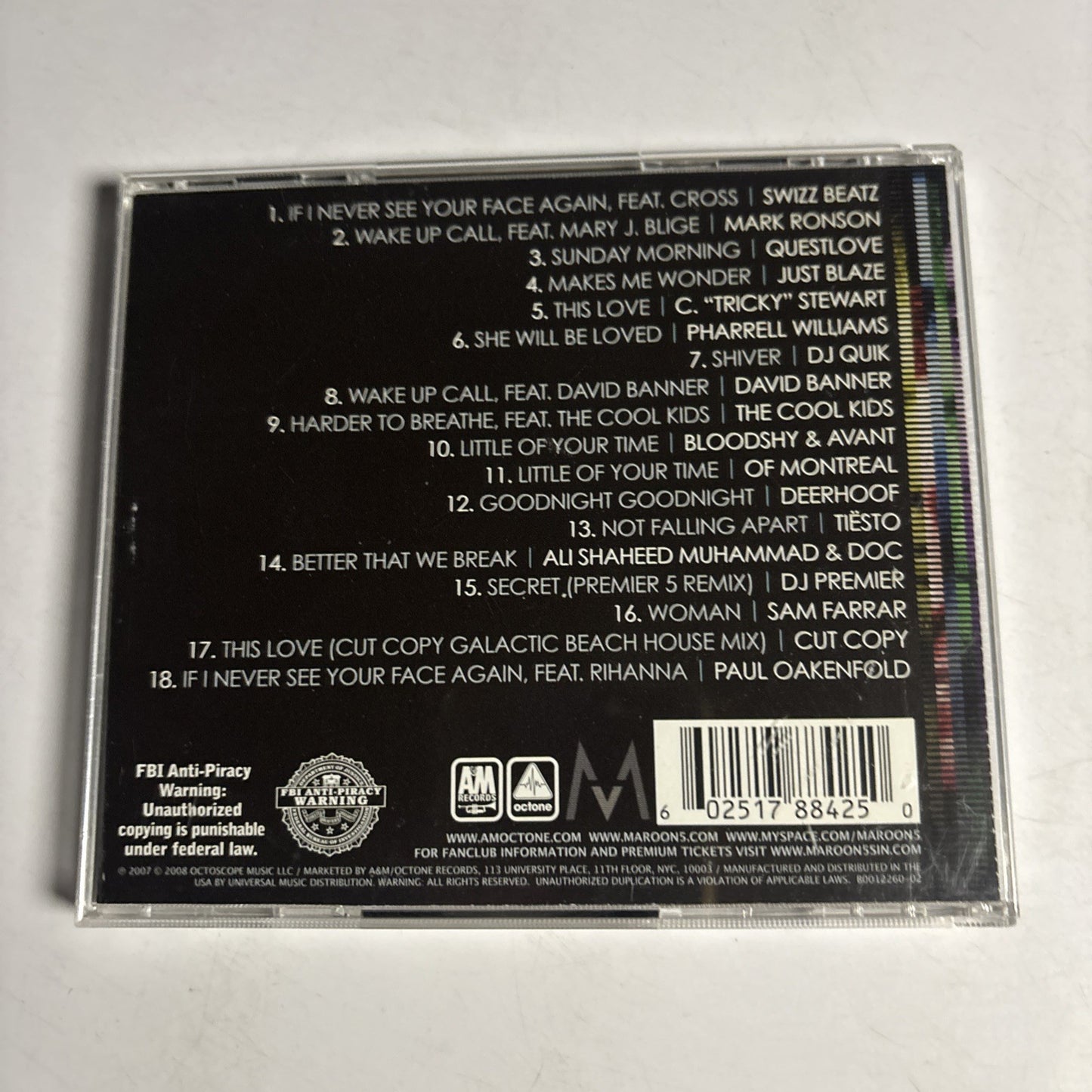 Maroon 5 – Call And Response: The Remix Album (CD, 2008) US B0012260-02