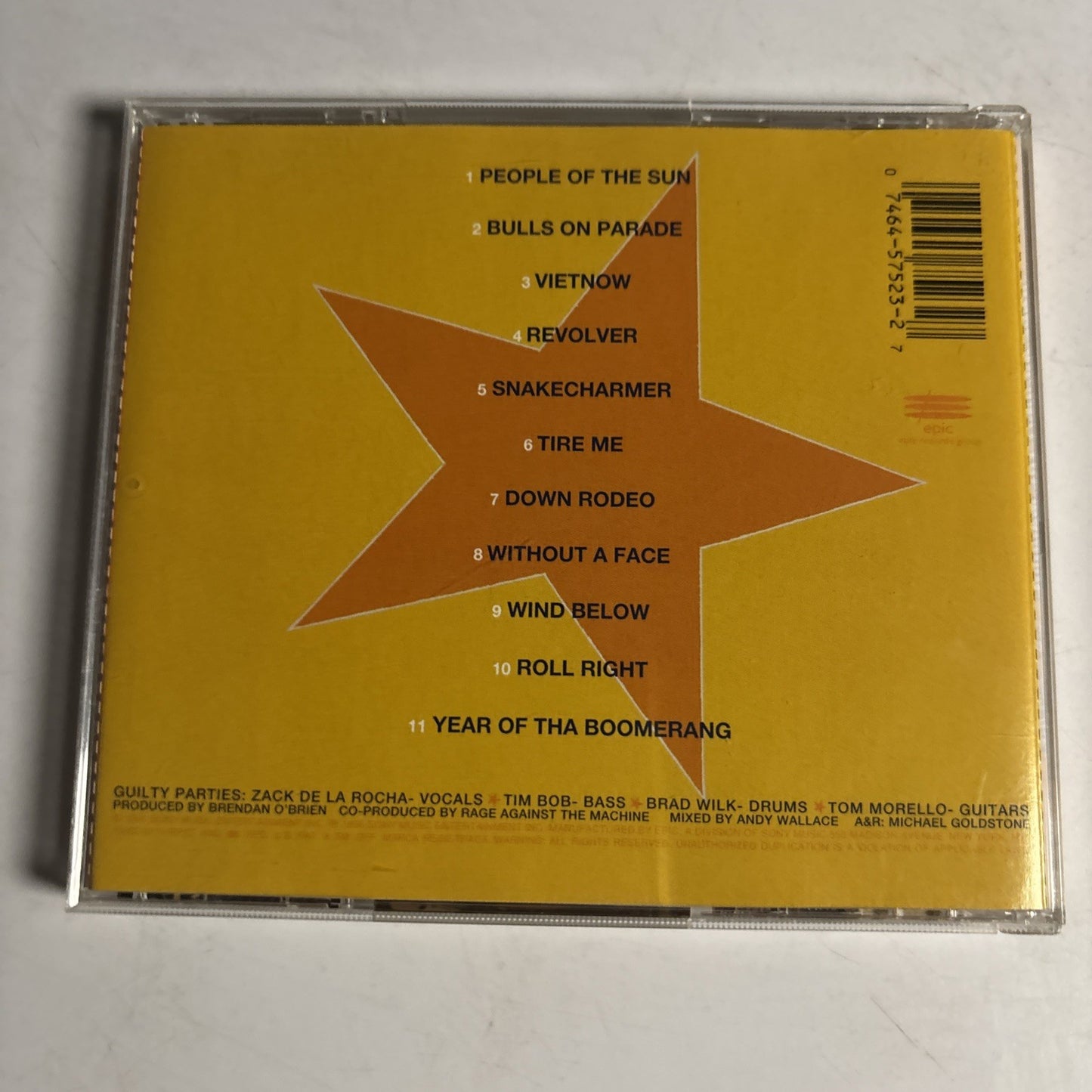 Rage Against The Machine – Evil Empire  (CD, 1996) US EK 57523