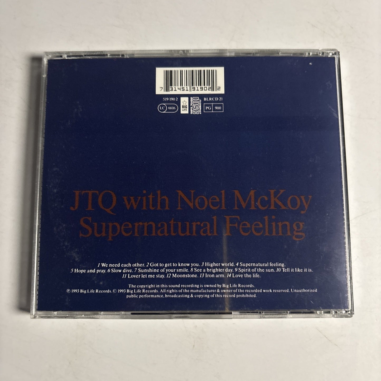 The James Taylor Quartet, Noel McKoy – Supernatural Feeling (CD, 1993) BLRCD 21