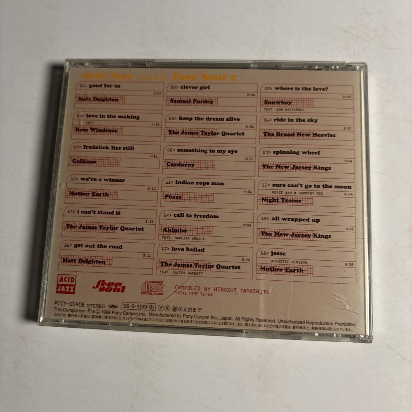 Various – Acid Jazz Meets Free Soul 2 (CD, 1999) Japan PCCY 01408