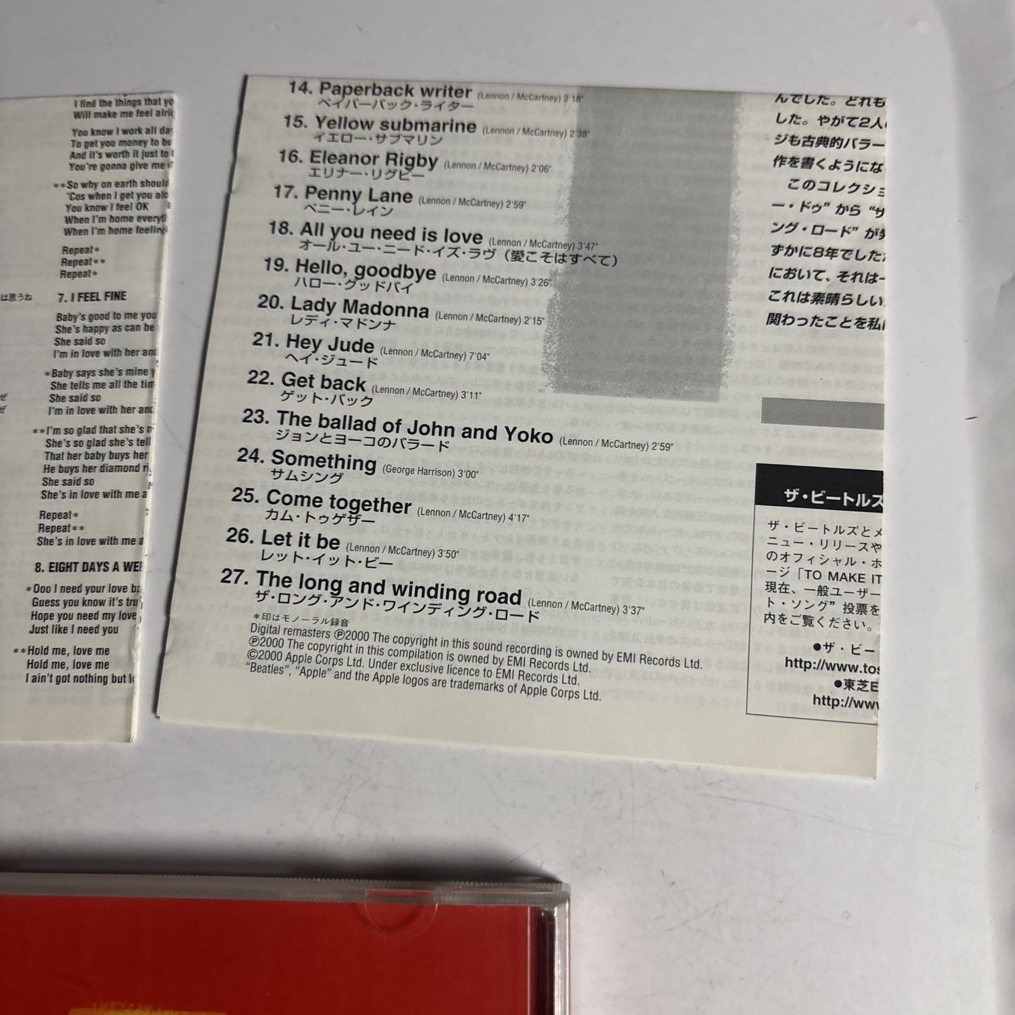 The Beatles – 1  (CD, 2000) Japan TOCP-65600