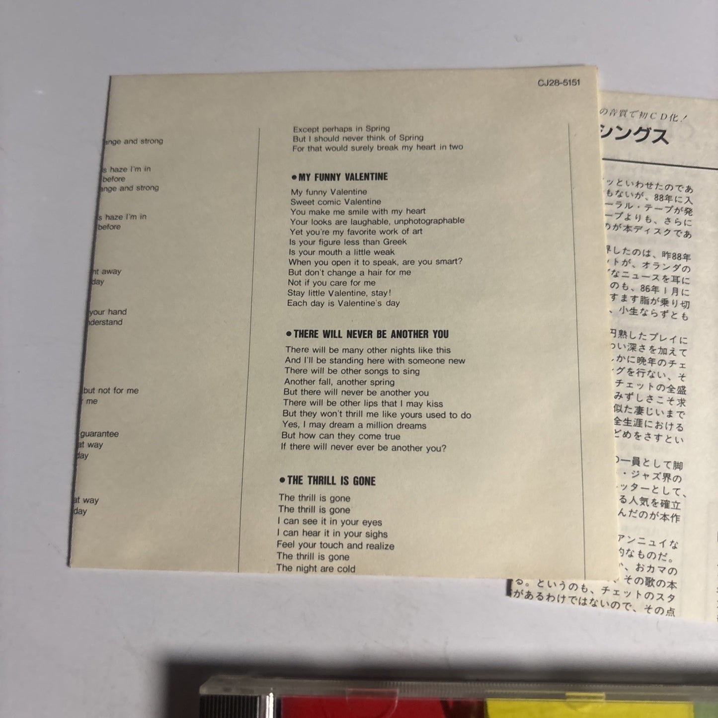 Chet Baker – Chet Baker Sings (CD, 1989) Japan CJ28‐5151