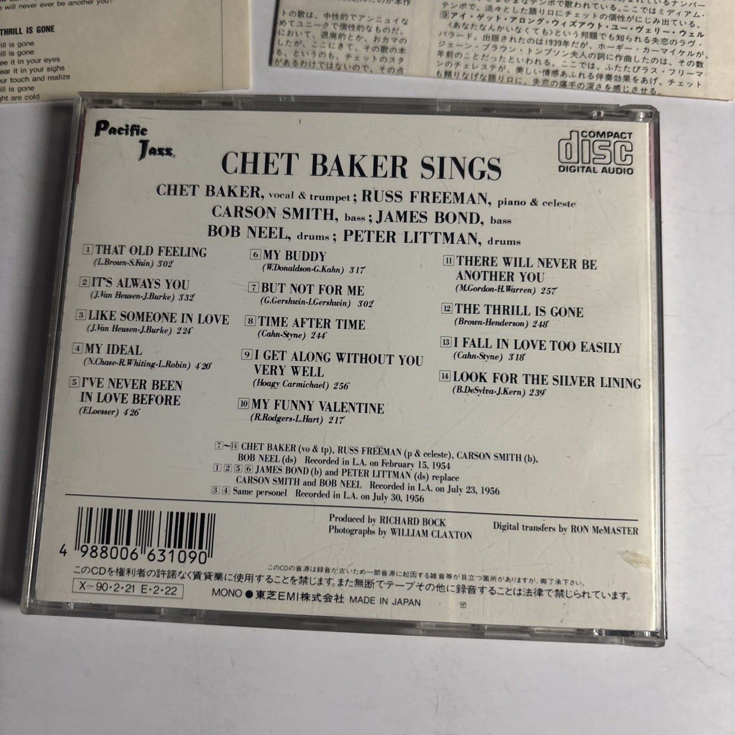 Chet Baker – Chet Baker Sings (CD, 1989) Japan CJ28‐5151