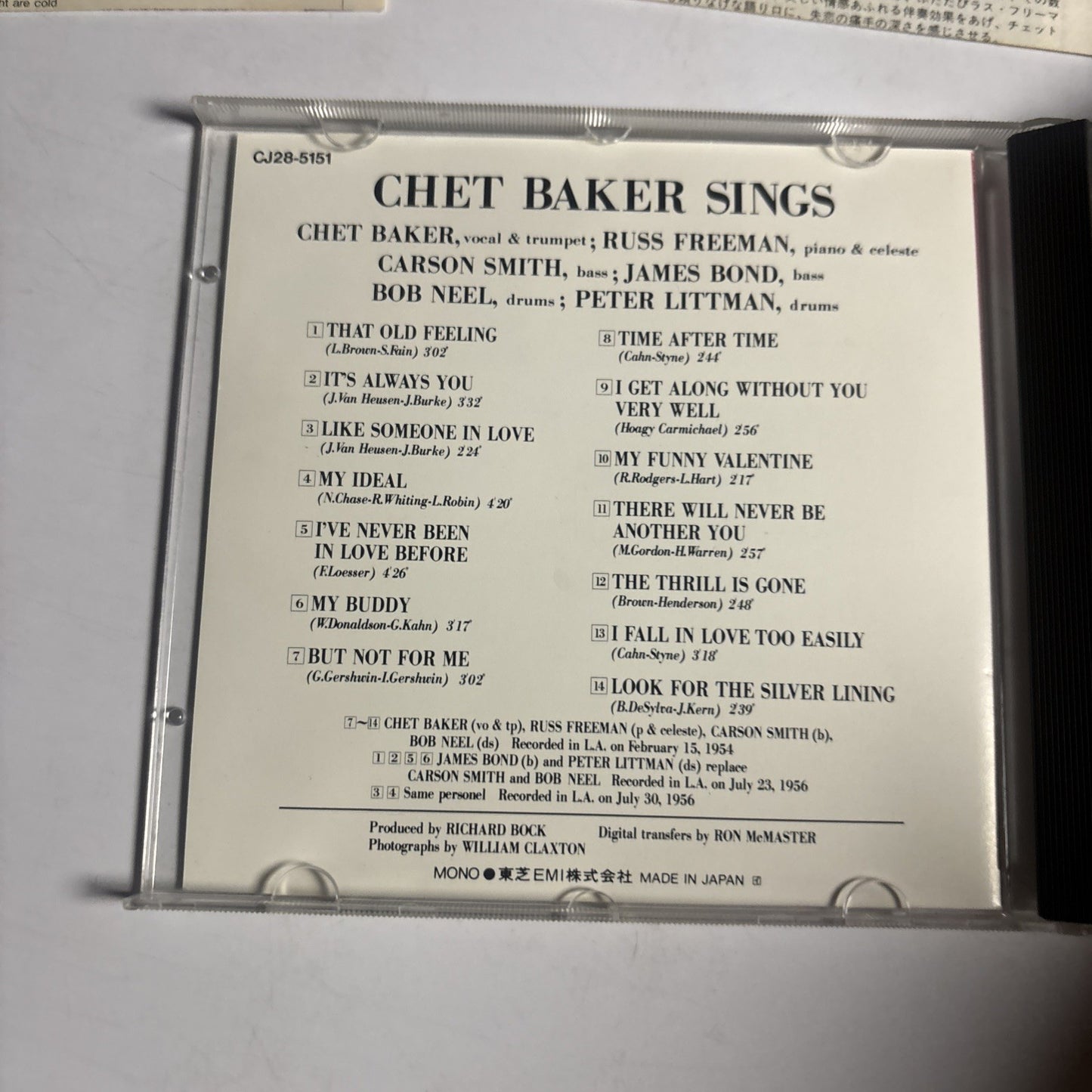 Chet Baker – Chet Baker Sings (CD, 1989) Japan CJ28‐5151