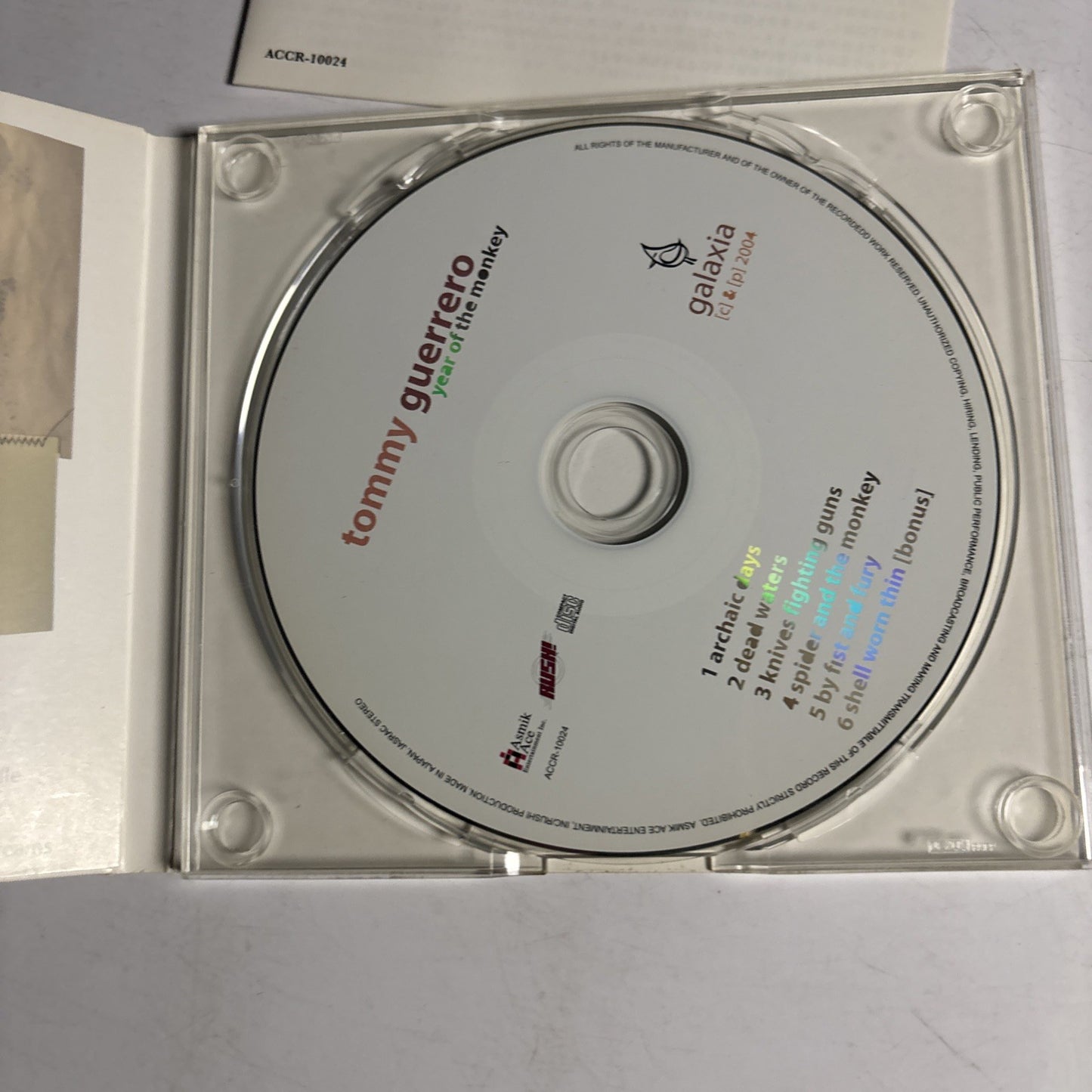 Tommy Guerrero – Year Of The Monkey (CD, 2005) Japan Bonus Track Digipak