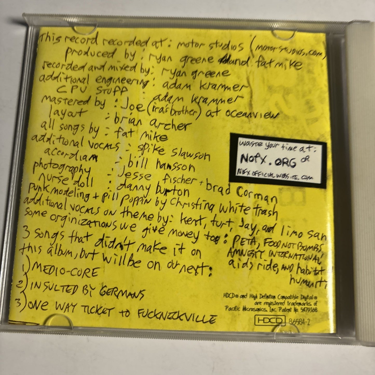 NOFX – Pump Up The Valuum (CD, 2000) US 86584-2