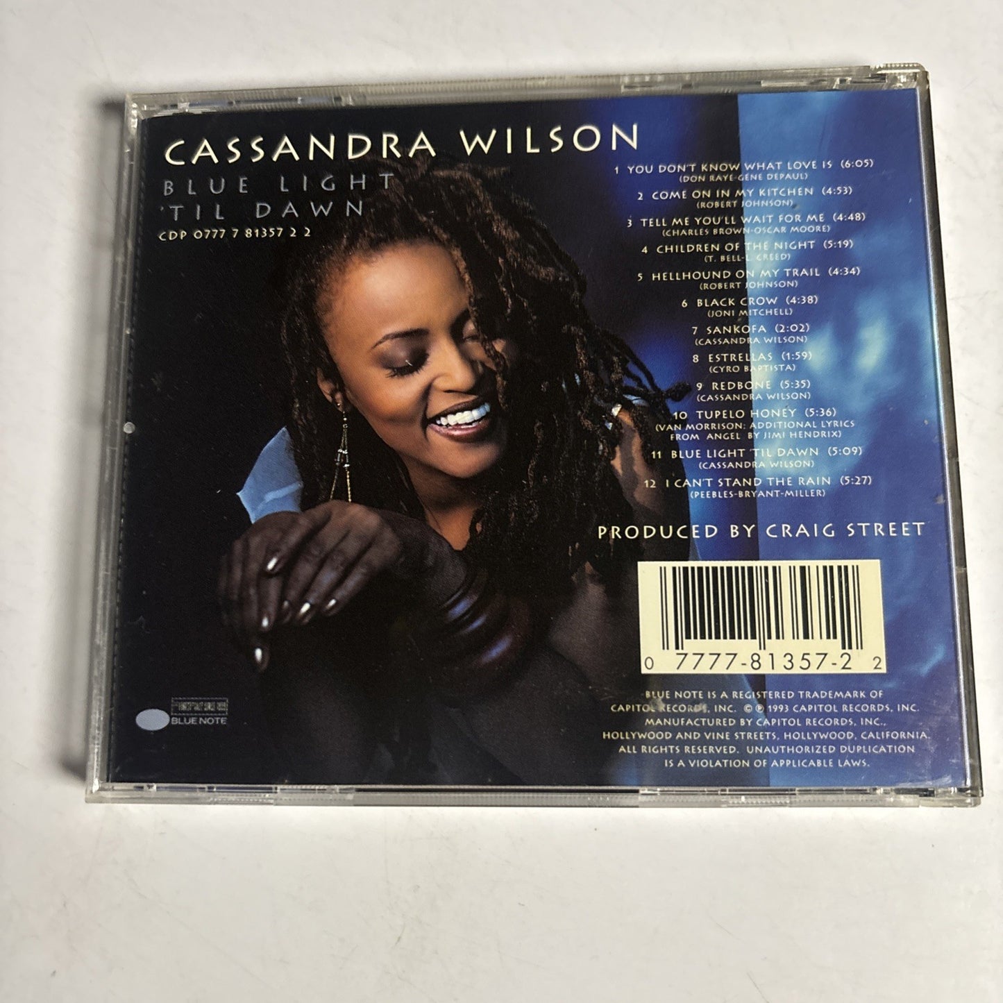 Cassandra Wilson – Blue Light 'Til Dawn (CD, 1993) US CDP 0777 7 81357 2 2