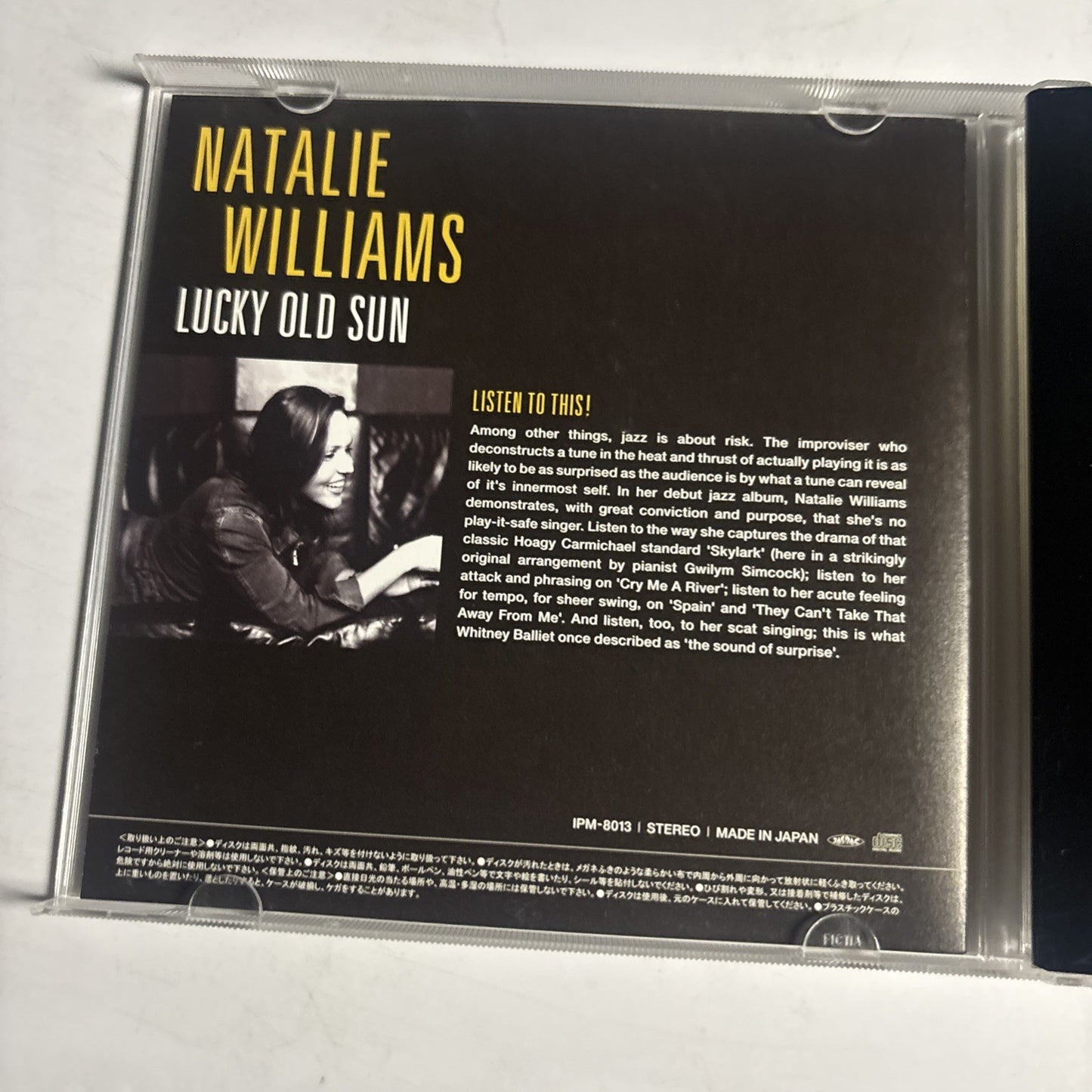 Natalie Williams – Lucky Old Sun (CD, 2003) Japan obi IPM-8013