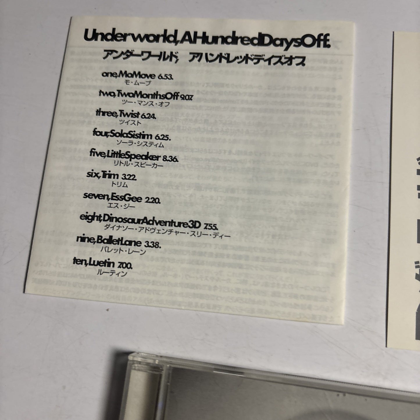 Underworld – A Hundred Days Off (CD, 2002) Japan obi V2CP 140