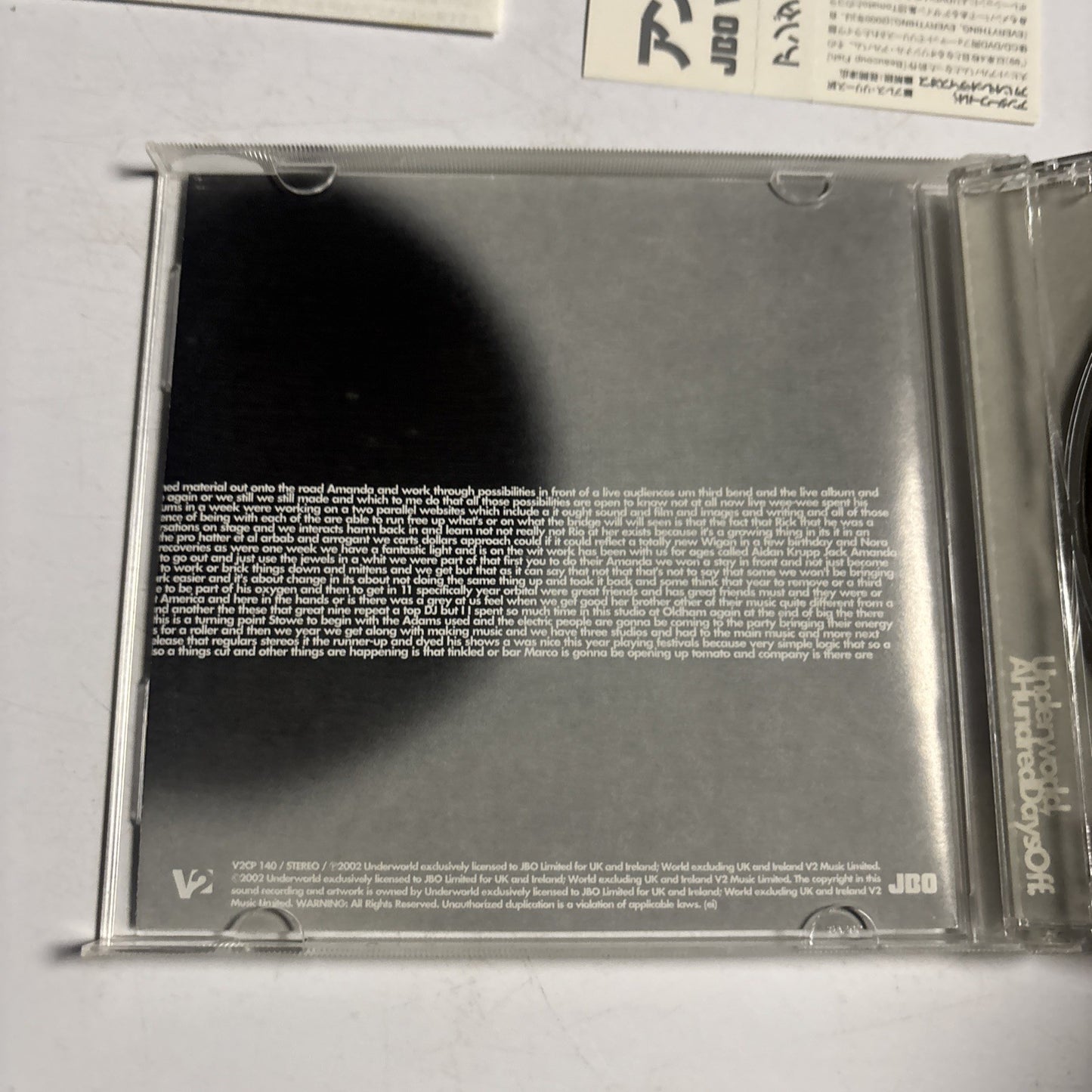 Underworld – A Hundred Days Off (CD, 2002) Japan obi V2CP 140