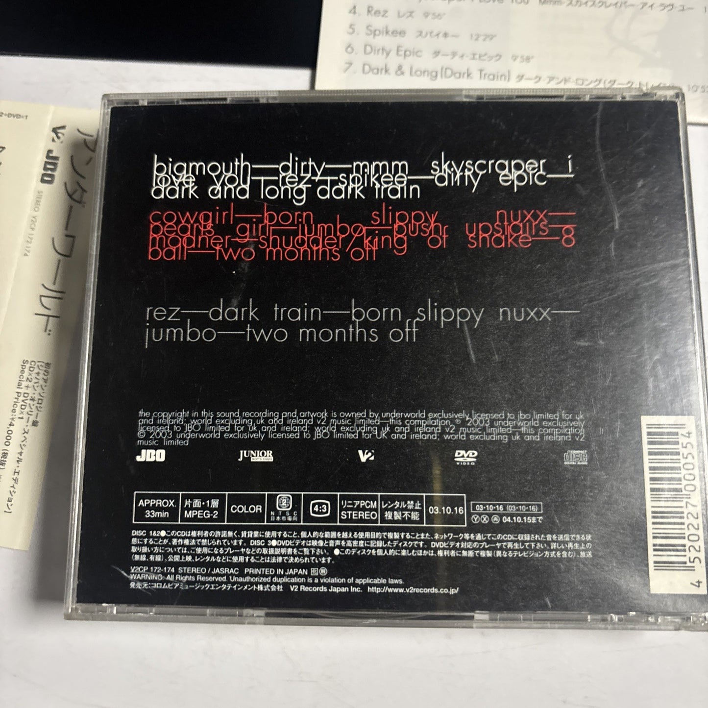 Underworld – 1992-2002 (CD + DVD, 2003, 3-Disc) Japan Obi V2CP 172-174