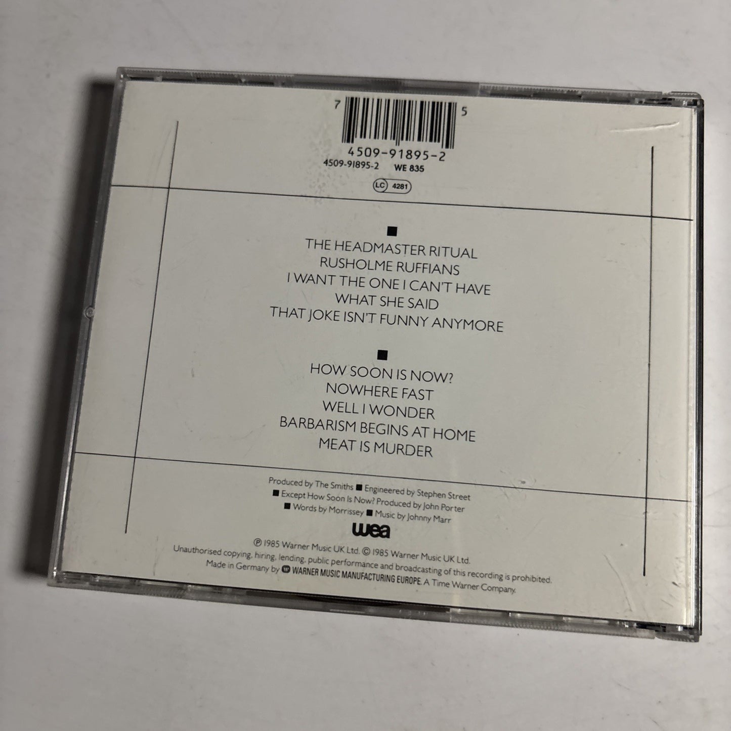 The Smiths – Meat Is Murder (CD, 1993) Europe 4509-91895-2