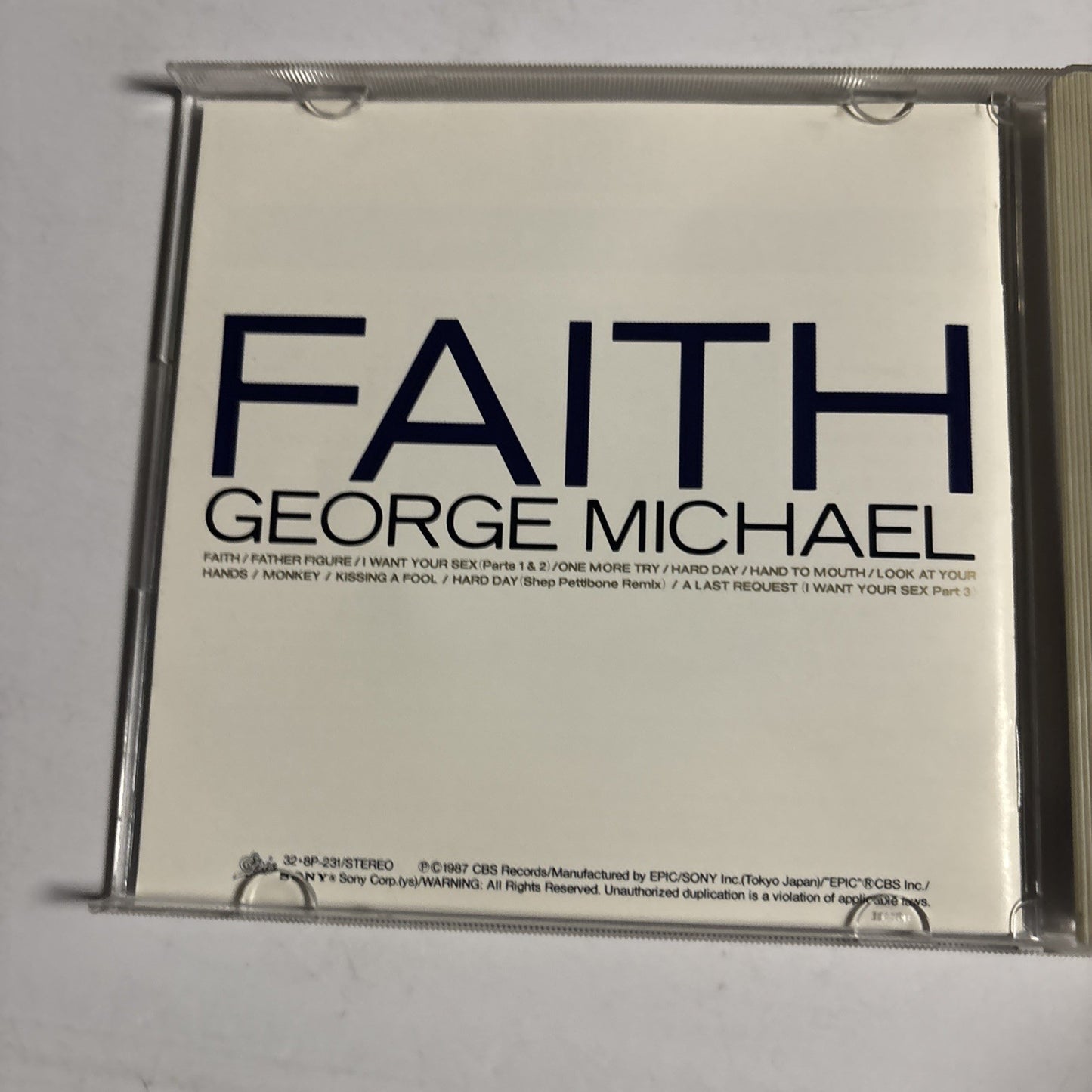 George Michael – Faith (CD, 1987) Japan 32・8P-231