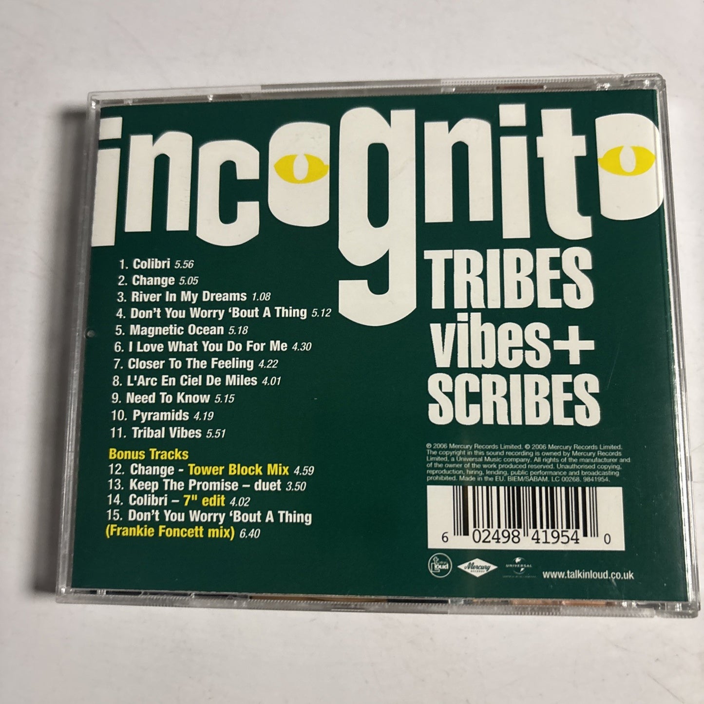 Incognito – Tribes Vibes + Scribes (CD, 2006) UK 9841954