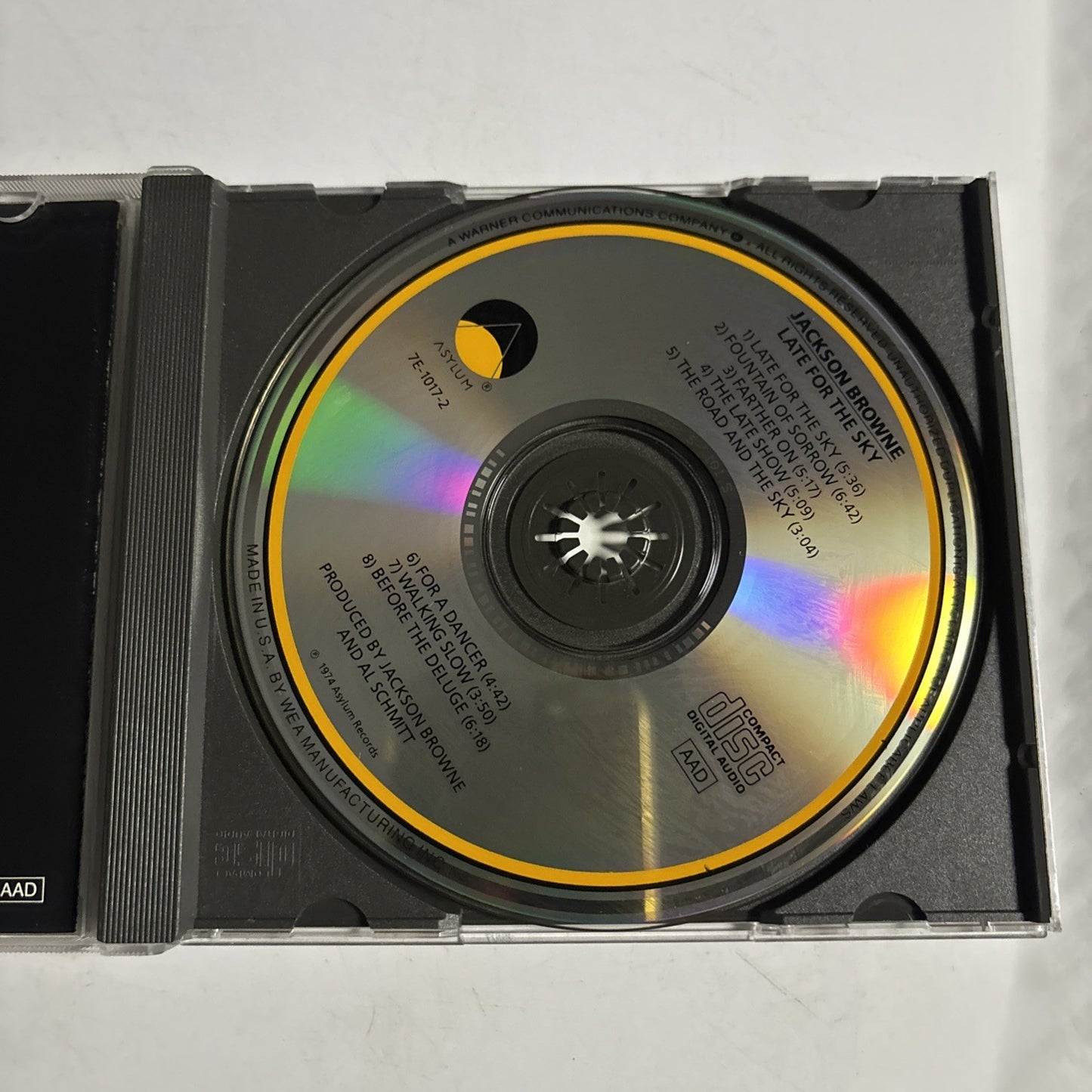 Jackson Browne – Late For The Sky (CD, 1990) US 7E 1017-2