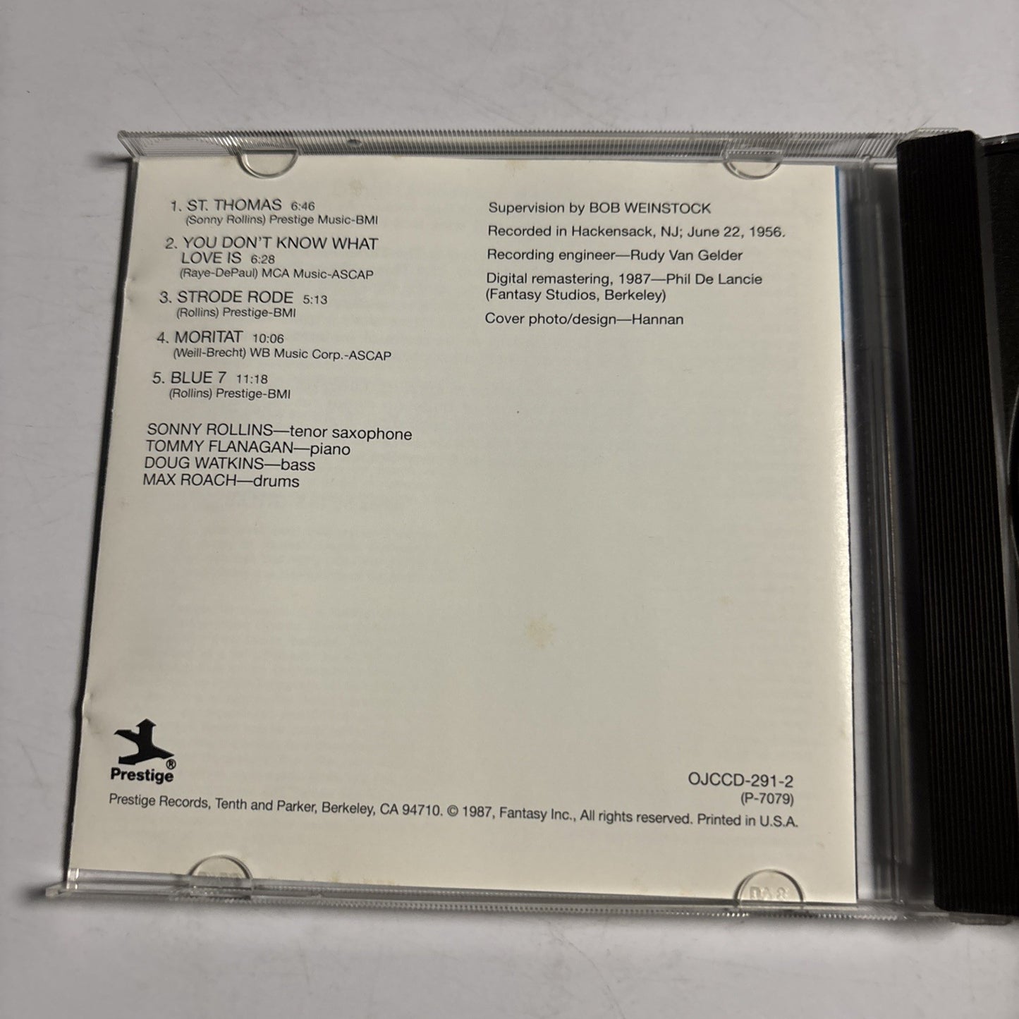 Sonny Rollins – Saxophone Colossus (CD, 1958) US OJCCD-291-2