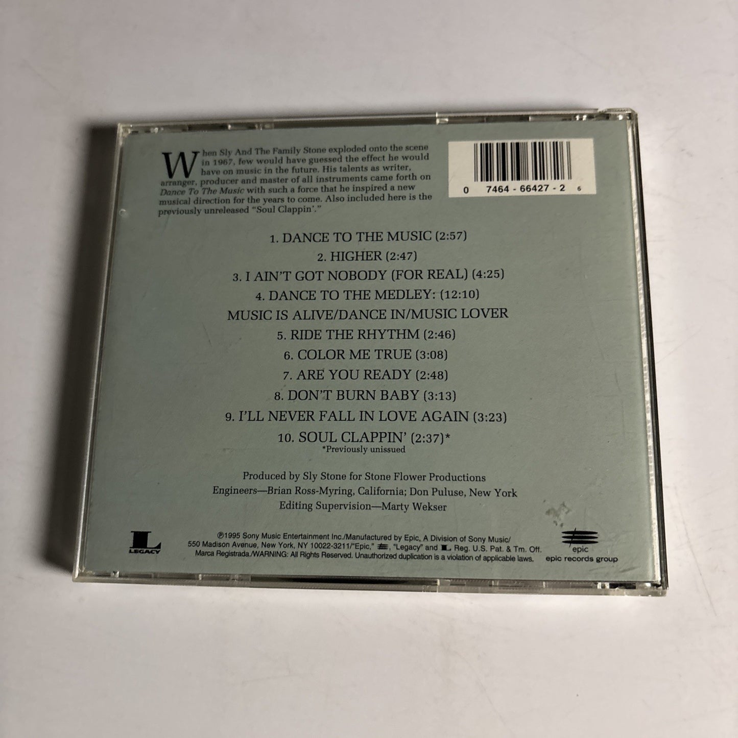 Sly & The Family Stone  – Dance To The Music (CD, 1995) US EK 66427