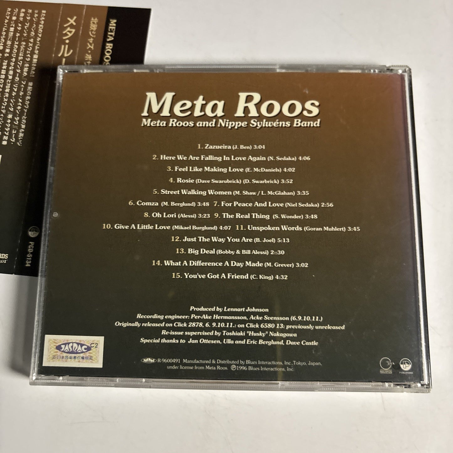 Meta Roos & Nippe Sylwéns Band (CD, 1996) Japan obi PCD-5134