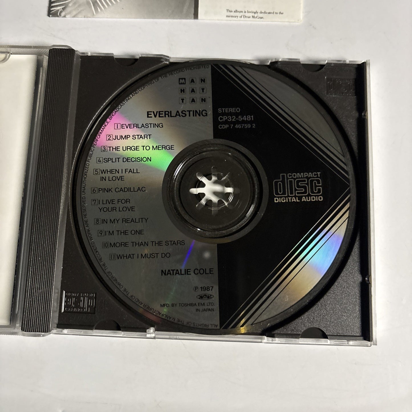 Natalie Cole – Everlasting (CD, 1987) Japan CP32-5481