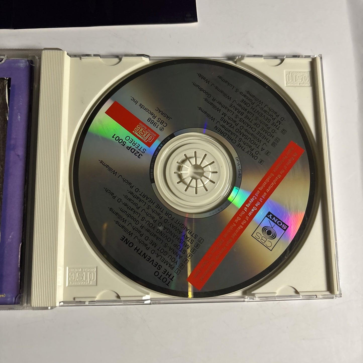 Toto – The Seventh One (CD, 1988) Japan 32DP 5001