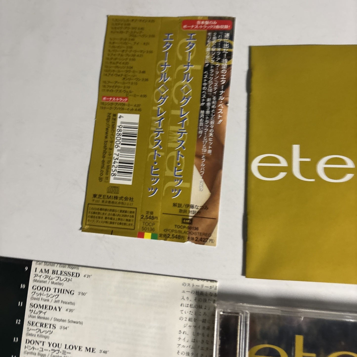 Eternal – Greatest Hits (CD, 1997) Japan Bonus Track, Obi TOCP-50136