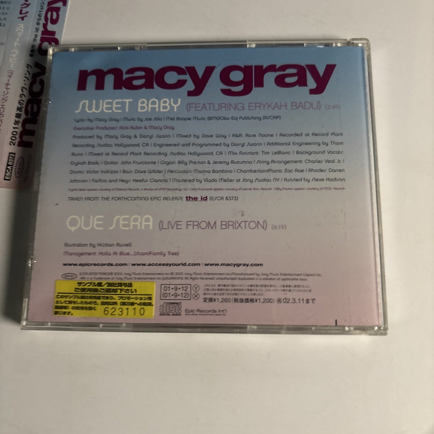 Macy Gray, Erykah Badu – Sweet Baby (CD, 2001) Japan PROMO Obi ESCA 8372