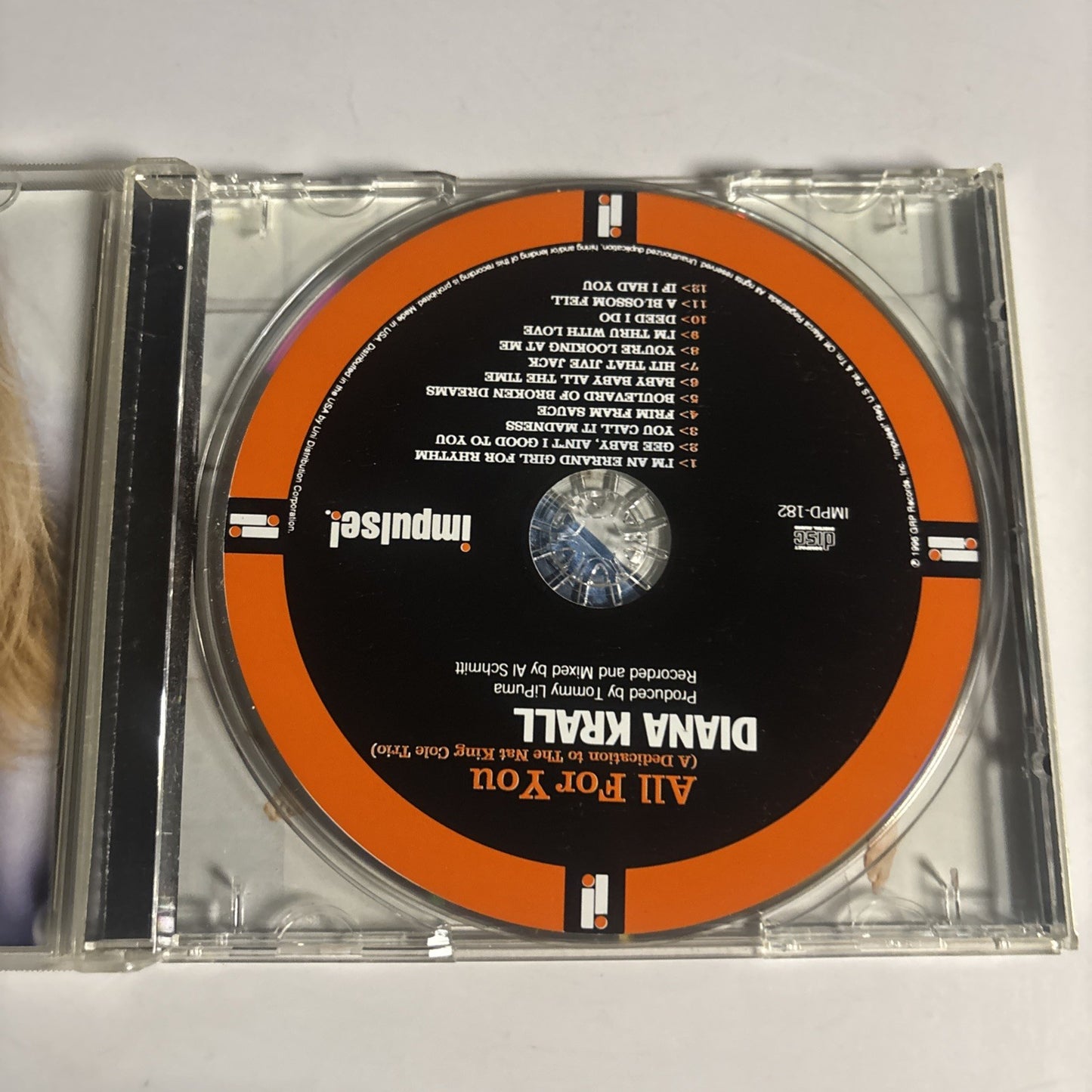 Diana Krall – All For You (A Dedication To The Nat King Cole Trio) (CD, 1996) US