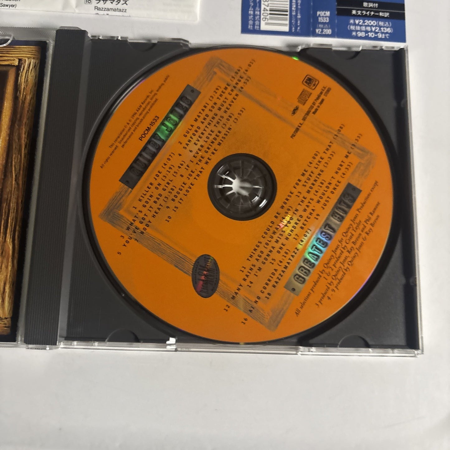 Quincy Jones – Greatest Hits (CD, 1996) Japan POCM-1533