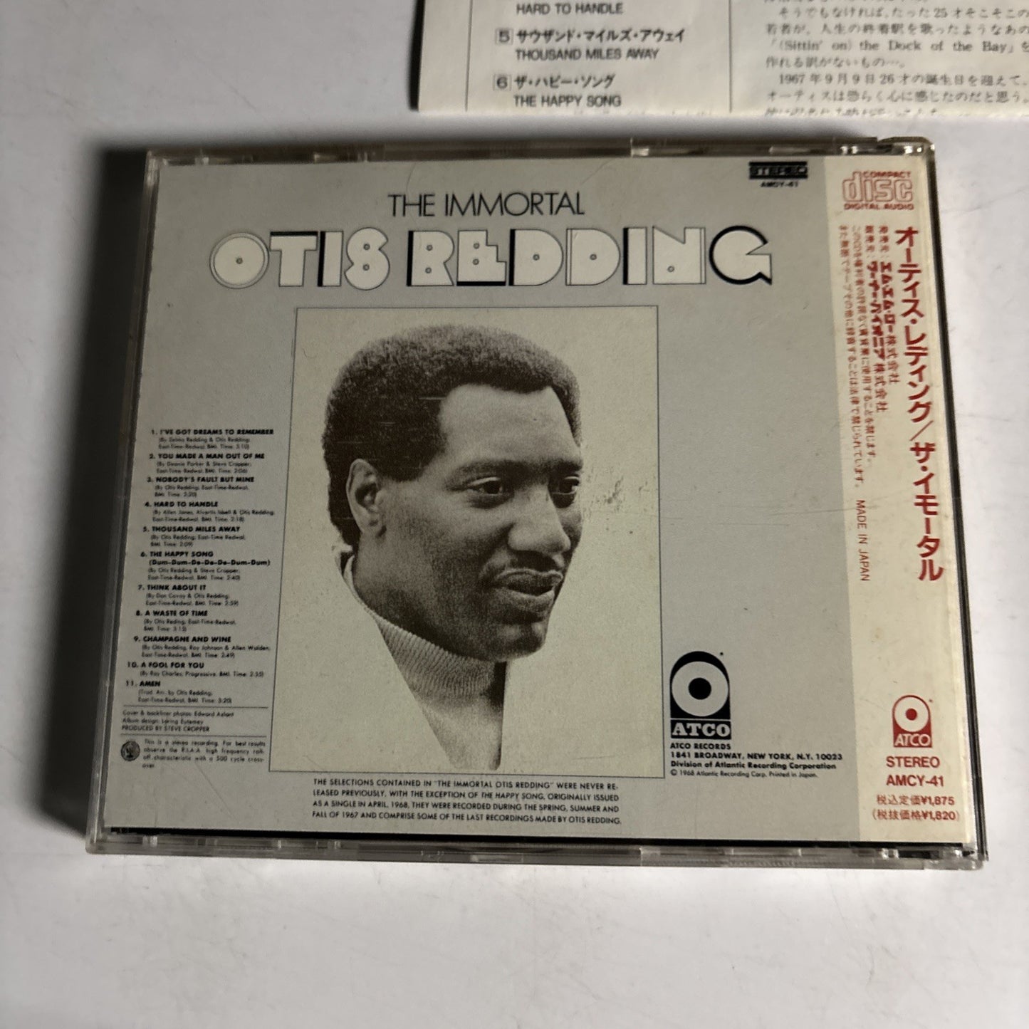 Otis Redding – The Immortal Otis Redding (CD, 1990) Japan AMCY 41