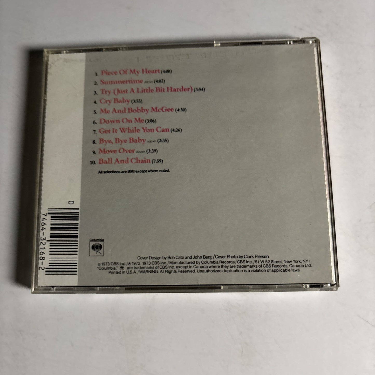 Janis Joplin – Janis Joplin's Greatest Hits (CD, 1973) US CK 32168